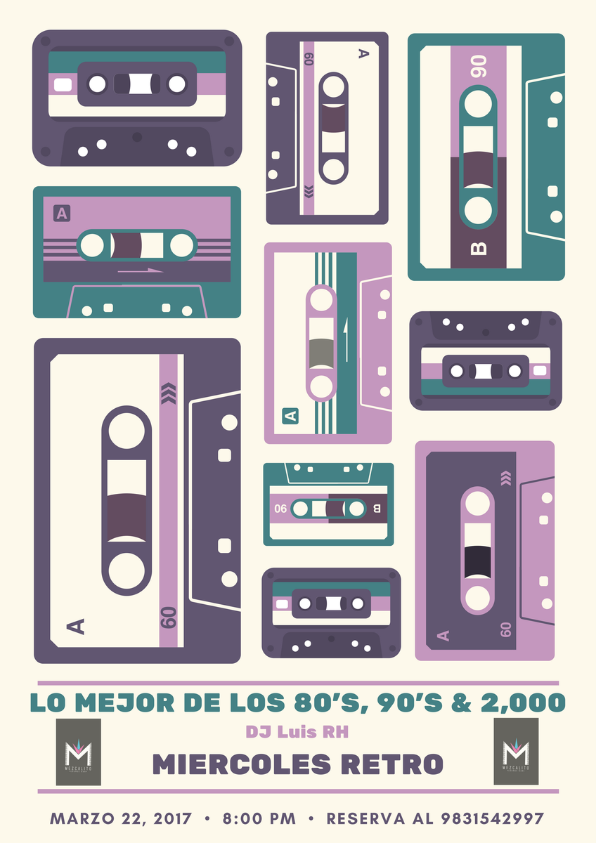 MezcalitoLB's tweet photo. Hoy primer #MiércolesRetro de primavera. Ven a Mezcalito y disfruta lo mejor de los éxitos de antaño. En la música DJ @LuisReneDice 🎧💽🎤🎉🍸🍹🎊 https://t.co/eqbFQEPavO