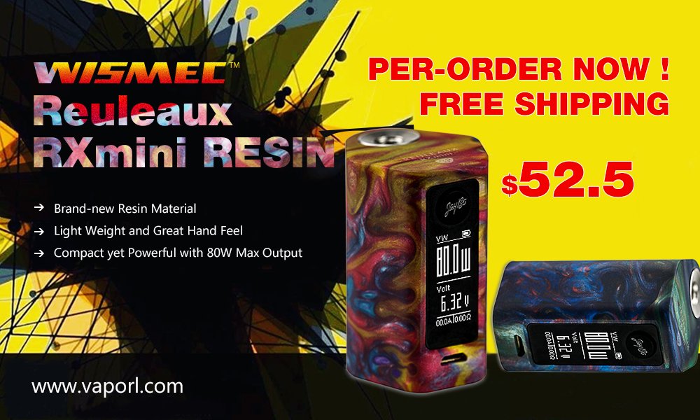 Jason_Y149's tweet photo. #WISMEC Reuleaux #RXmini 80W Resin Edition! #vape #vaping #vapemod #boxmod #vapedaily #vapelife #vapeon #vapelyfe https://t.co/PqDmZ1MSDx https://t.co/irwAF9dhAr
