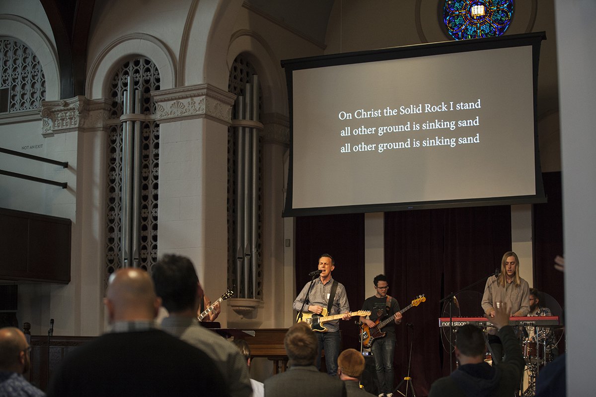 RedeemerJOCO's tweet photo. This Sunday we will begin phasing out our printed worship guide and begin projecting lyrics and prayers. Read why: https://t.co/R3t8azBN2U https://t.co/kh9fV05TJ5