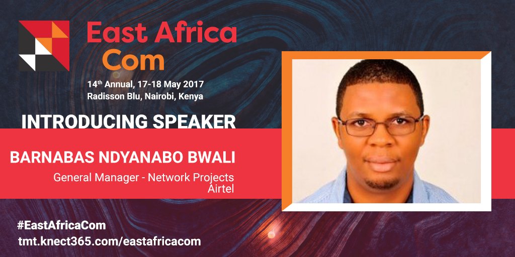 Connects_Africa's tweet photo. We're proud to welcome @BarnabasBwali of @airtel_tanzania as a #EastAfricaCom panelist: https://t.co/XLHjMR7yiT https://t.co/45iDxTKqlG