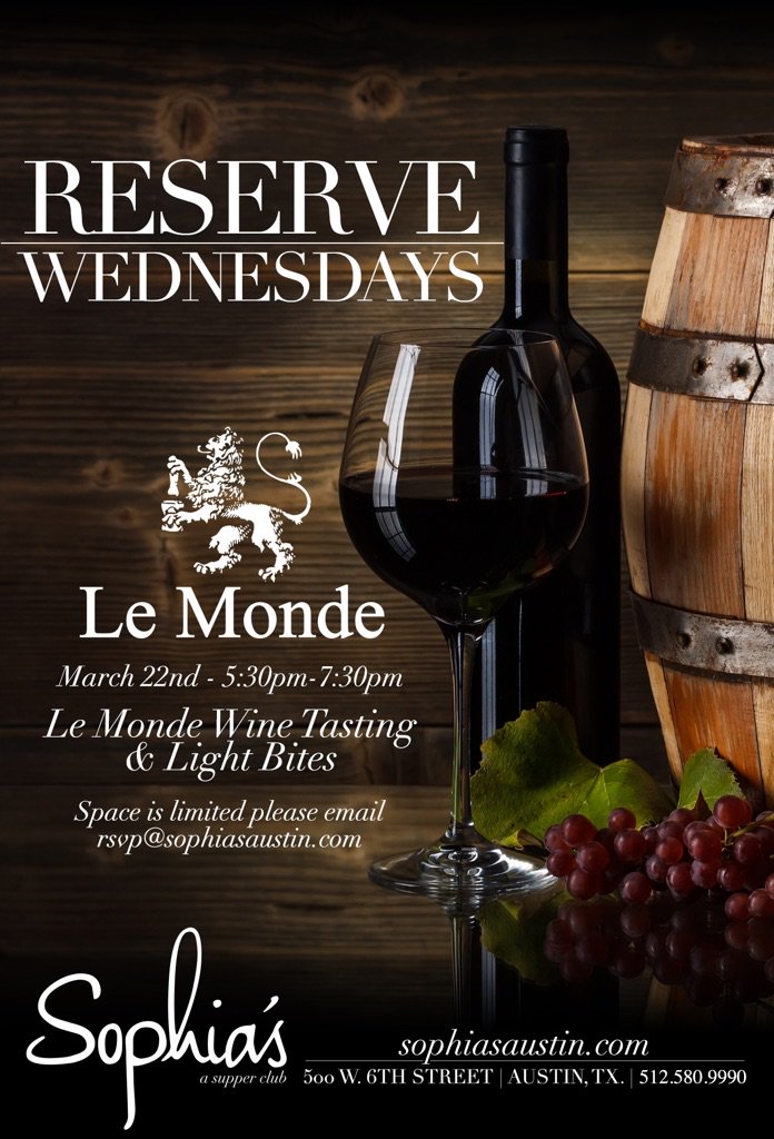 #ReserveWednesdays tonight we've got light bites and wine tasting with @tenutalemonde! Join us from 5:30-7:30pm on the terrace!