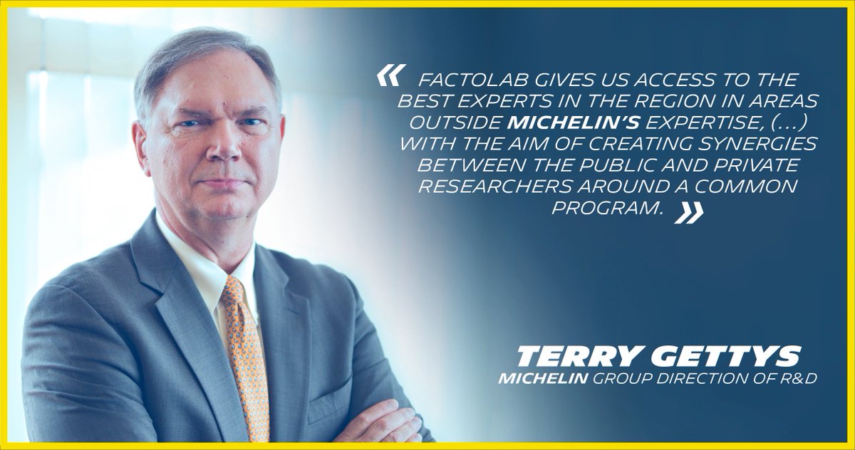 Michelin's tweet photo. For Terry Gettys, #FactoLab represents the perfect convergence between public and private research! Read more: https://t.co/7J06UvZcB0 https://t.co/G0tP9H9f6J