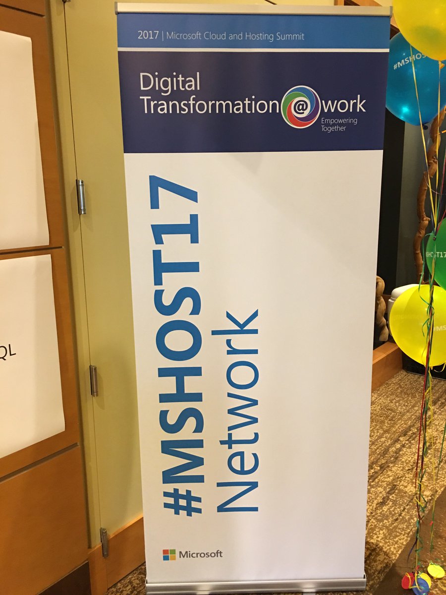 At Microsoft #Cloud and Hosting Summit, #MSHost17, this week! Learning about all the prevalent #DigitalTransformation happening around us!