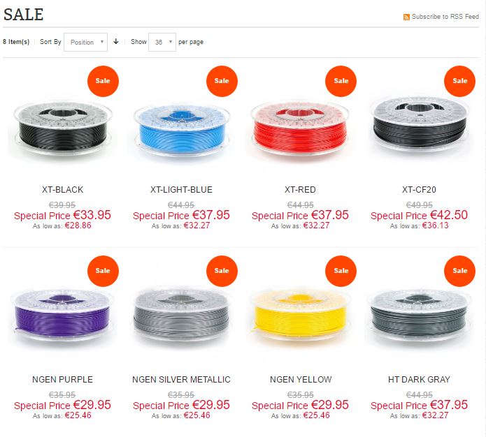 ColorFabb's tweet photo. This week's sale is all about #copolyesters: selected spools of #nGen, #colorFabb_XT and XT-CF20 at reduced prices: https://t.co/xuvBQJeUKr https://t.co/z3ejup1kR4