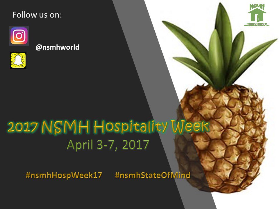 NSMHPrograms's tweet photo. Hey NSMH world! It's that time of year again.. Hospitality Week is approaching! #nsmhHospWeek17 #nsmhStateOfMind #nsmhWORLD https://t.co/GpKMGW5Rbc