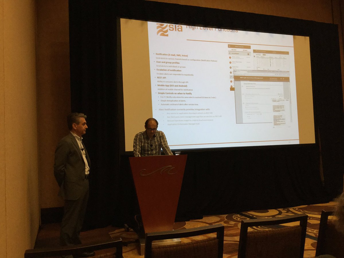 Marco0Garofalo's tweet photo. #MarcoDeVita &amp; @MarzottiFabio explaining the #SiaSpa experience with #IBMRunbookAutomation 
#Interconnect
#Interconnect2017 https://t.co/UMvubGBdli