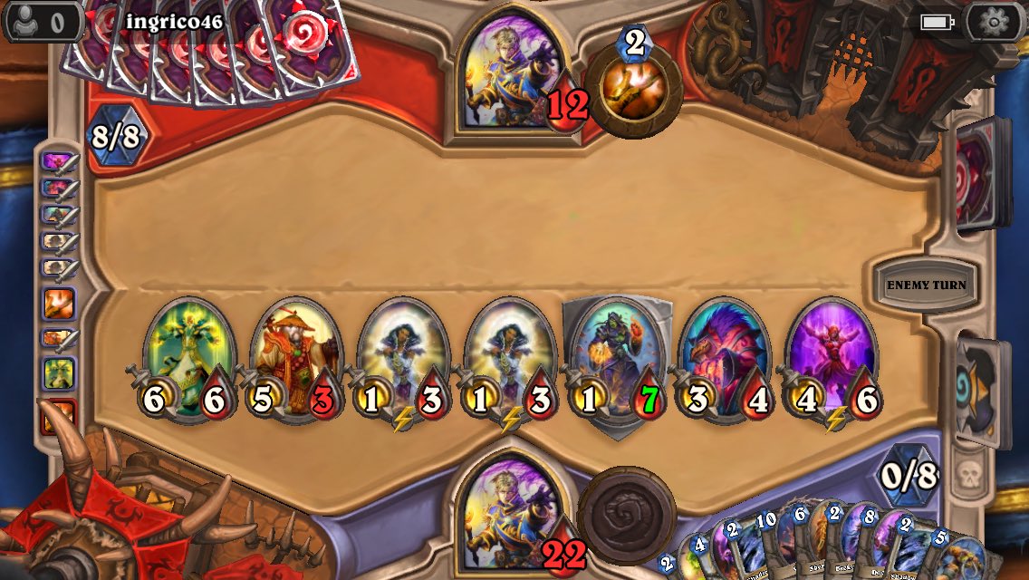 Herakles1994's tweet image. Playing priest @PlayHearthstone and this is what happened. Can you say #boardcontrol ? Feelsbad.jpg