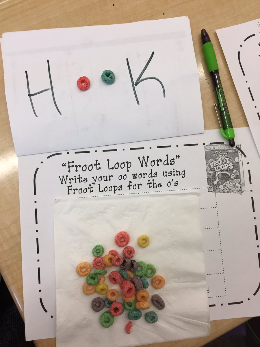 1st grade using cereal to learn /oo/ words. Simple, effective, engaging HOOK. 
NOT in a manual... 
#tlap #shadowastudent <a href="/burgessdave/">Dave Burgess</a>