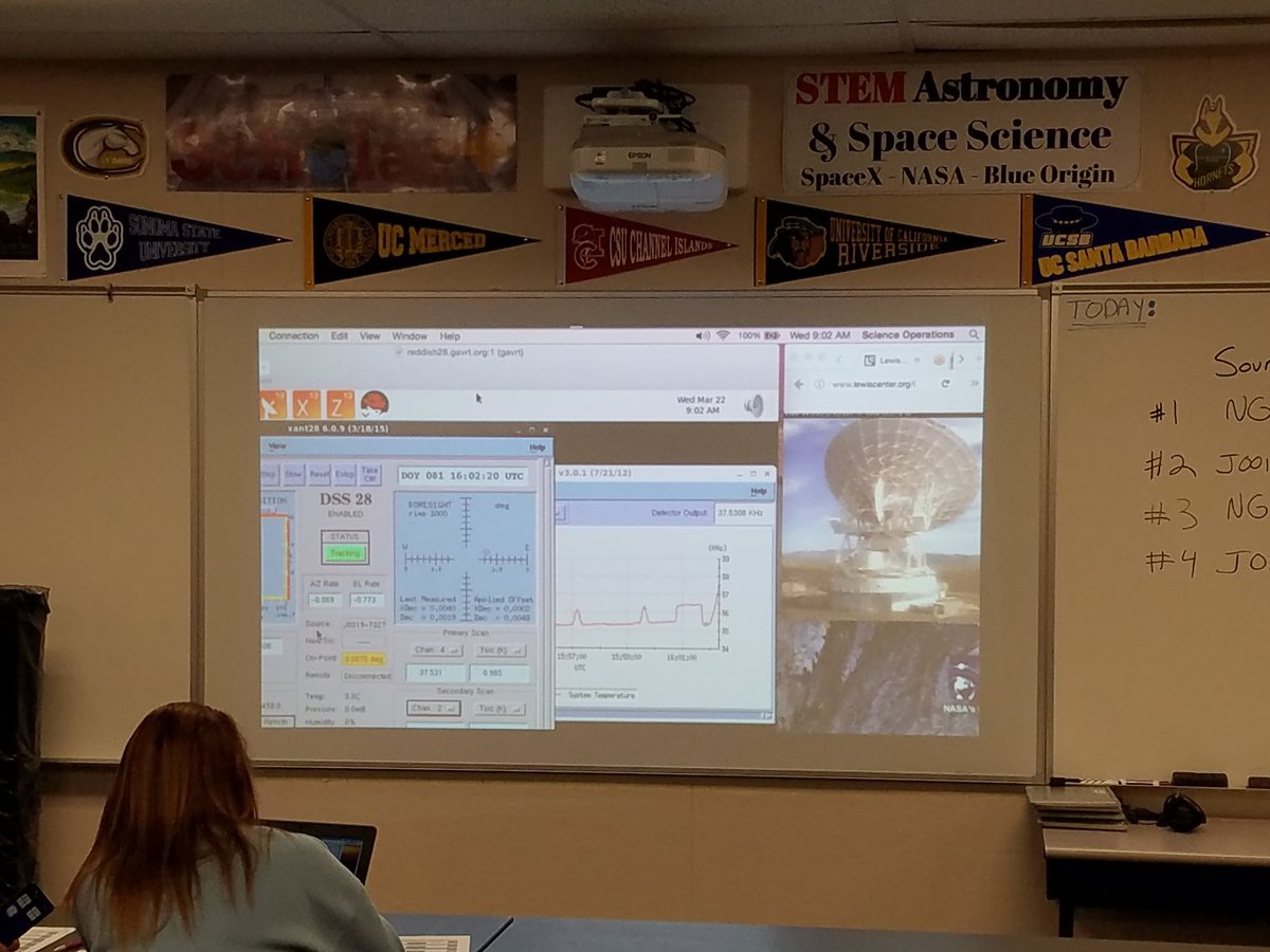 PVHSAstronomy's tweet photo. PVHS Astronomy &amp; Space Science  remotely connected to @NASA DSS28 measuring radio signals from distant galaxies! @puhsd @jswilliams https://t.co/1LyVZuY5gB