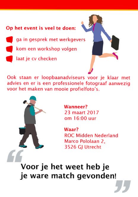 Morgen is het zover! <a href="/JWLUM/">JWLUM</a> <a href="/ROC_MN/">ROC Midden Nederland</a>  @WSPUtMi ihkv jeugdwerkloosheid event Vind je  ware match in #Utrecht