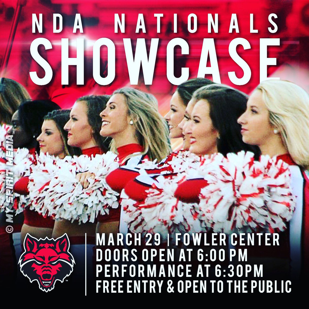 AStateSpirit's tweet photo. Come support the #RedWolvesDancers as they take on NDA College Nationals! #WolvesUp https://t.co/KnYCC5N6AY