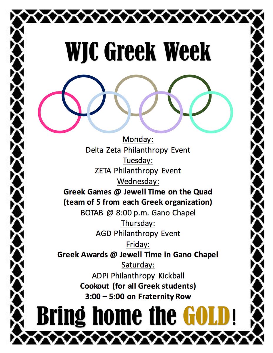 Get excited! Pass it around! Support great causes! #GreekWeek2017 #GreekWJC