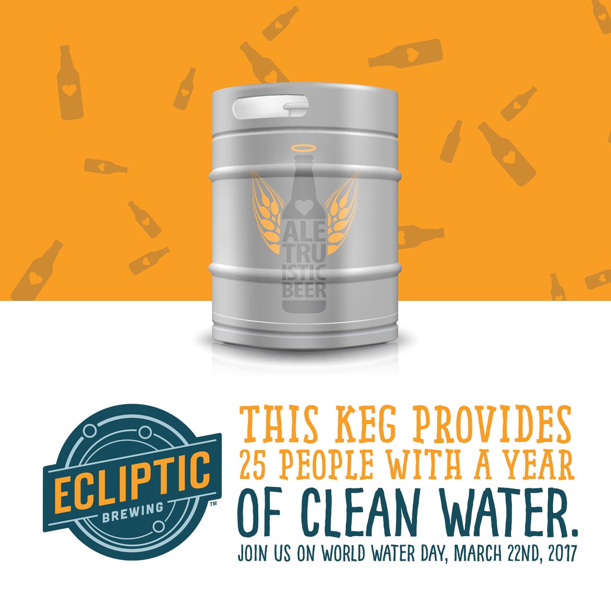 $1 from every pint sold in the pub today will go to clean water efforts for World Water Day! #drinkbeerdogood
