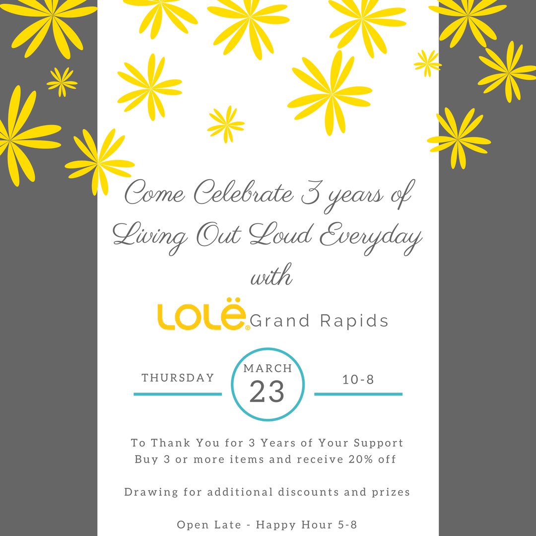 We are 3 years old! 🎉 Come celebrate with us tomorrow, Thursday 3.23 💛