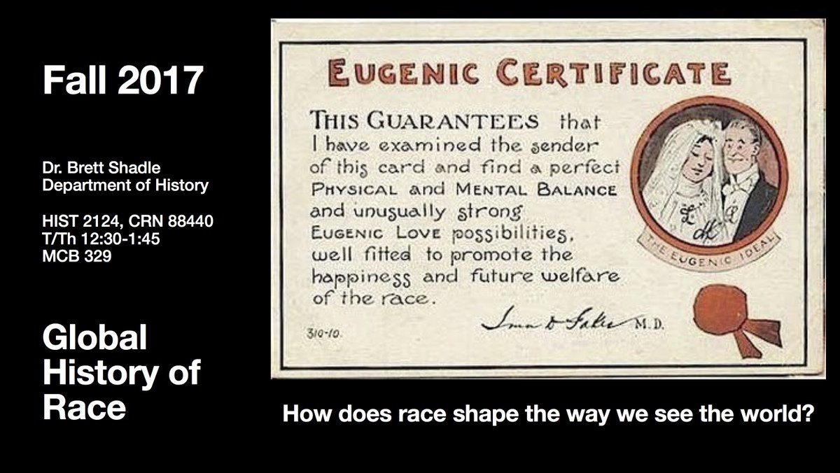 New course this Fall: Global History of Race with #BrettShadle Check out other courses we're offering here: drive.google.com/open?id=0B4av5… …