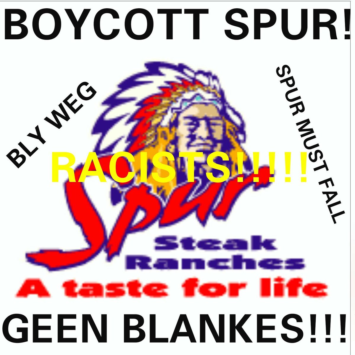 SAalienate's tweet photo. Share....#BoycottSpur #SpurMustFall #Spur #spurvideo #SpurManMadness #SpurRow #SpurSpat #racist #SouthAfrica https://t.co/Ze9lIooEm1