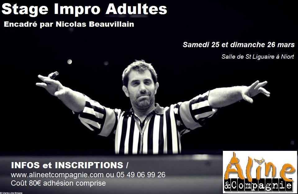 Mairie_Niort's tweet photo. 🗓 Samedi à #Niort :Stage Impro Adultes avec Nicolas Beauvillain via @AlineCieOff  https://t.co/cPA6KCSFrS https://t.co/cW8gupvoBa
