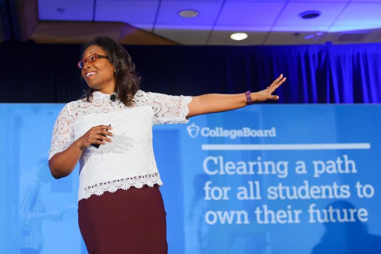 CollegeBoard's tweet photo. . @Dr_TalithiaW on the small words that propelled her to success: https://t.co/VG0o1j4hrM #ForumSW https://t.co/wrbTPILzH5