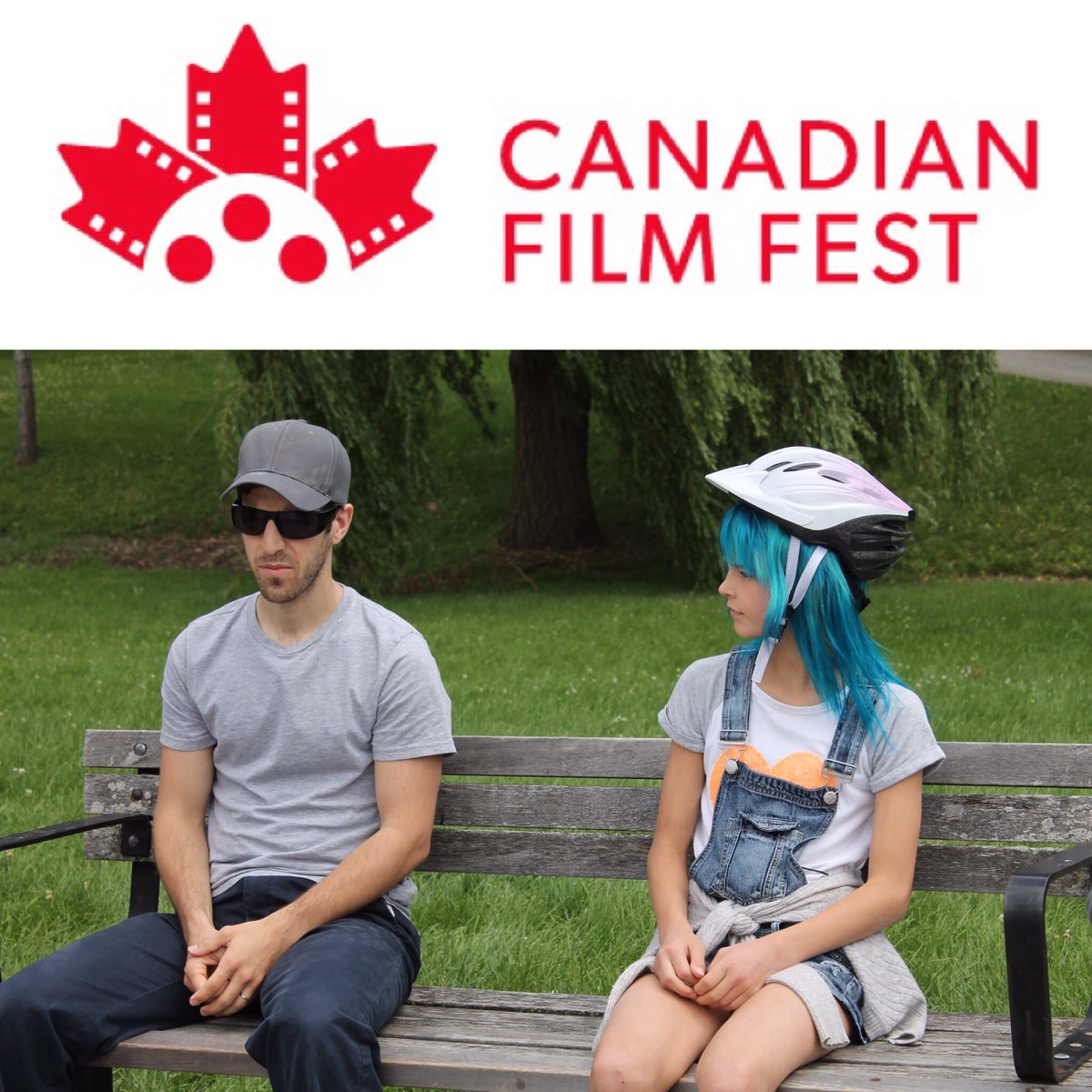 peyton_kennedy's tweet photo. #SunnySideUpFilm premieres at #CanFilmFest on March25. After receiving a #cornealtransplant, a man befriends a blue-haired girl at the park. https://t.co/s6zbcetd8G