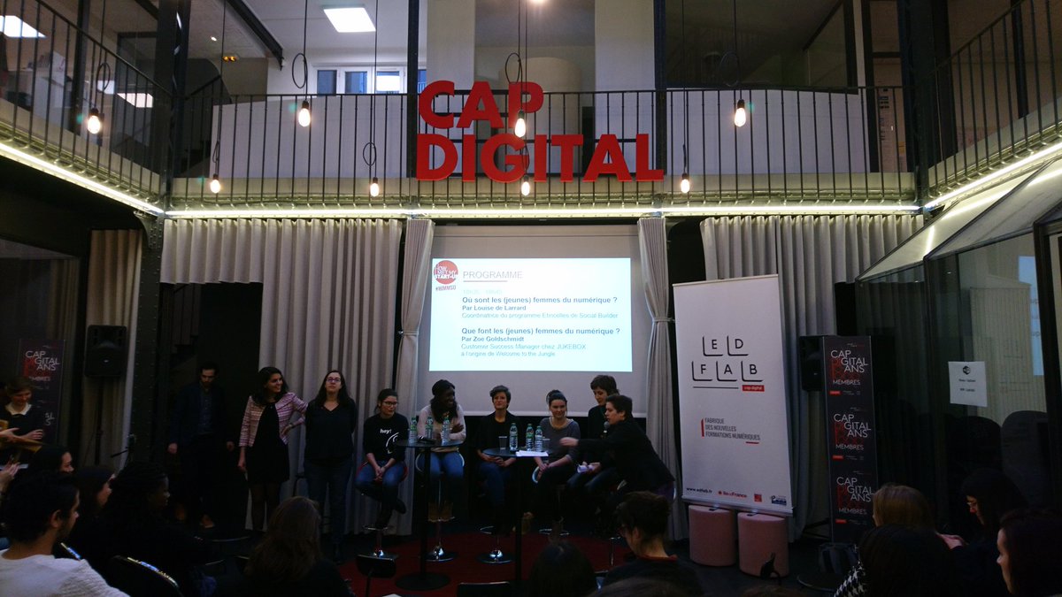 JGarnier85's tweet photo. Où sont les femmes dans le numérique et que font-elles ? Apéromix chez @Cap_Digital Elles nous racontent ! #HIMMSU https://t.co/d0dXq6pvox