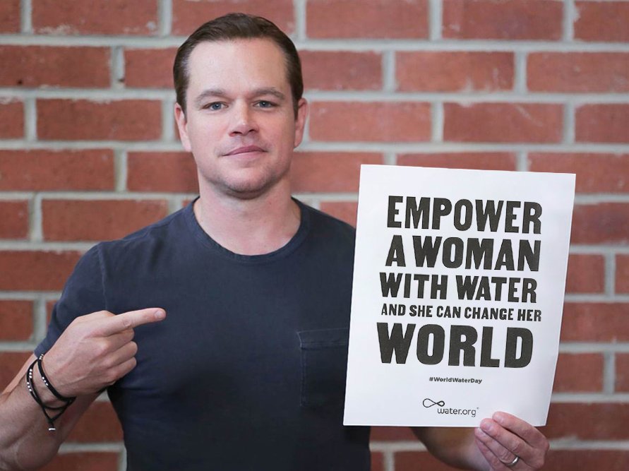 GlblCtzn's tweet photo. Matt Damon wants women to be empowered and we're here for all of it. #WorldWaterDay https://t.co/ca7loP7hio https://t.co/JcmHcHl4zW