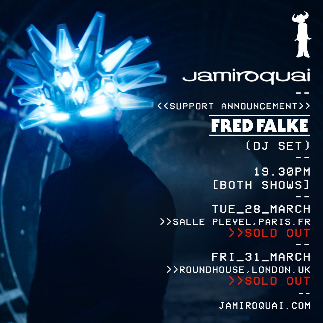 Hello to DJ <a href="/FredFalke/">Fred Falke</a> our fabulous support for our Sold Out gigs in Paris &amp; London next week. 
#JamiroquaiLive2017
jamiroquai.com