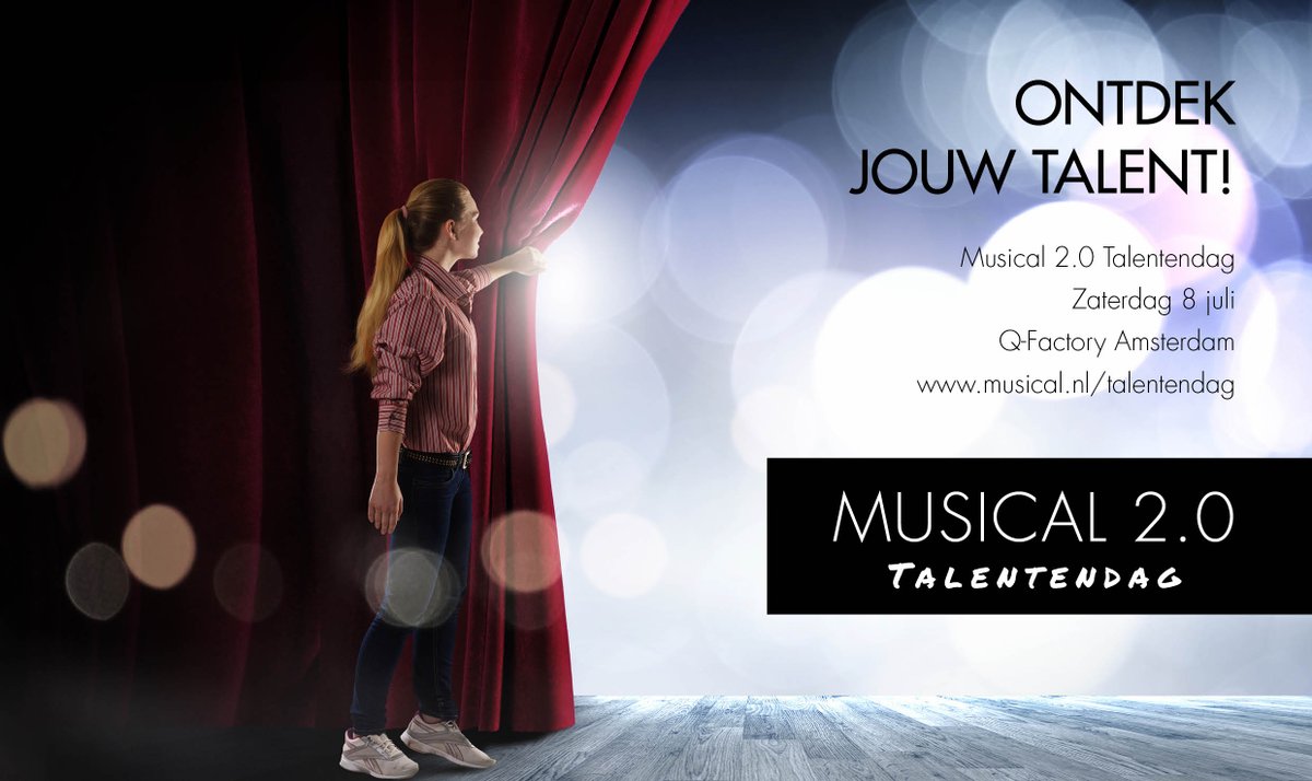 Op zaterdag 8 juli organiseren we de eerste Musical 2.0 Talentendag. Meer informatie en inschrijven: bit.ly/MusicalTalente…