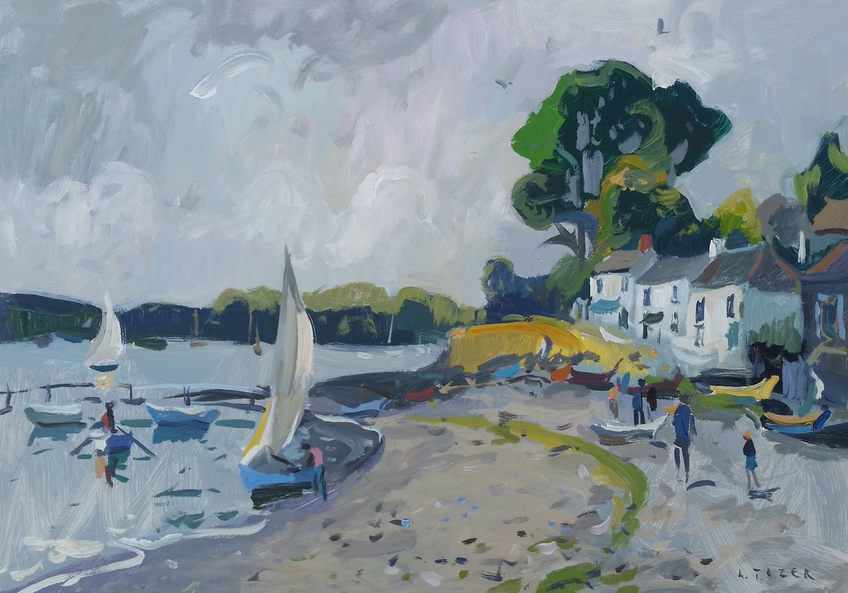 AndrewTozerArt's tweet photo. #subtlecolours #Helford. Fun to paint #pleinair #cornwall #acrylicpainting #nature #beachlife #holidays https://t.co/epcnwQcuef