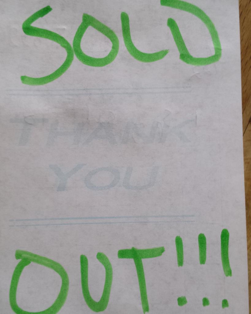 And I quote..."Sold out!!! Thank You!!!" #onarollmgm #dontbeafraidofdeliciousness