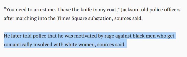 AlanaMassey's tweet photo. A white man murders a black man and his STATED RACIST MURDER MOTIVE gets fewer words in @NYDailyNews than the dead man's prior arrests. https://t.co/WLW2oJcRD4