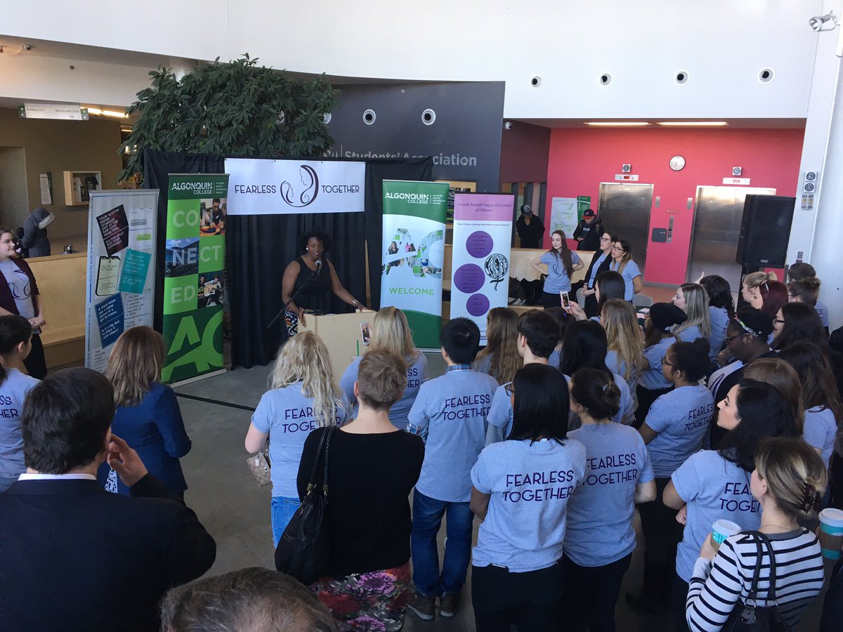 SascOttawa's tweet photo. @YamiJMsosa at the @fearless2gether launch to talk about SASC @AlgonquinColleg https://t.co/p917A96uUt