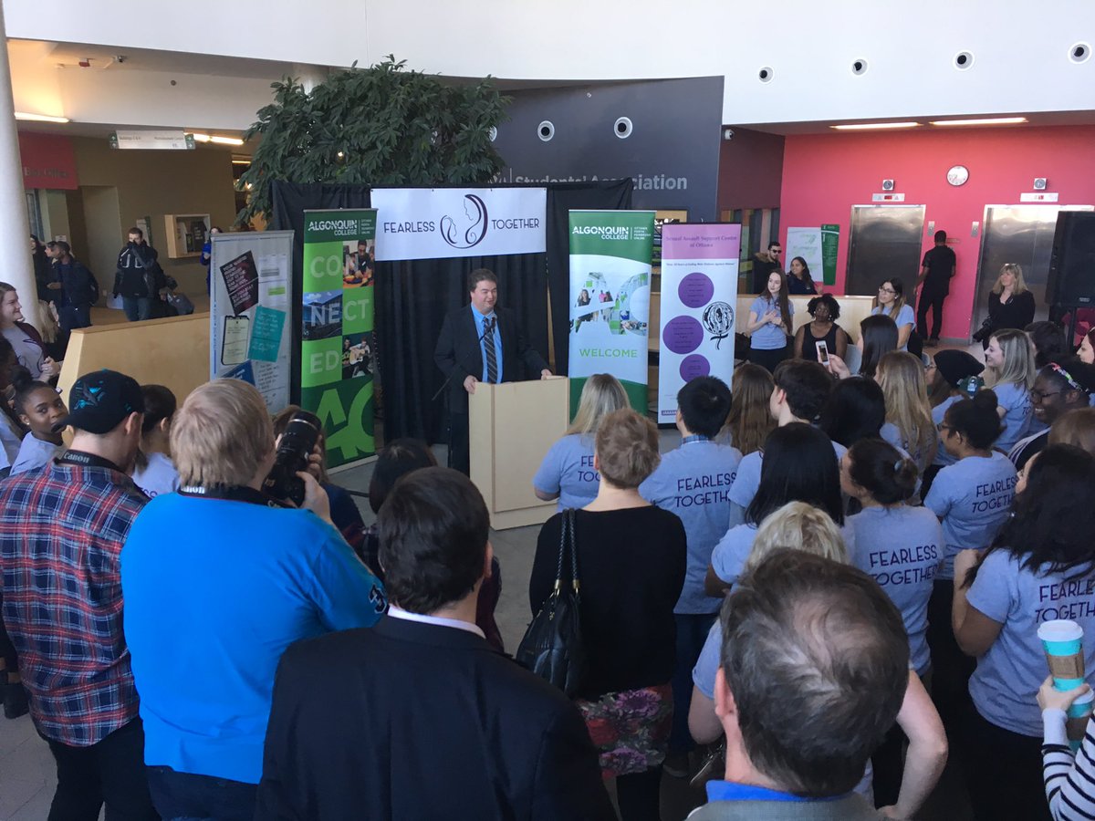 SascOttawa's tweet photo. @RickChiarelli addressing @AlgonquinColleg students at the @fearless2gether launch event https://t.co/zVJzvRlr7w