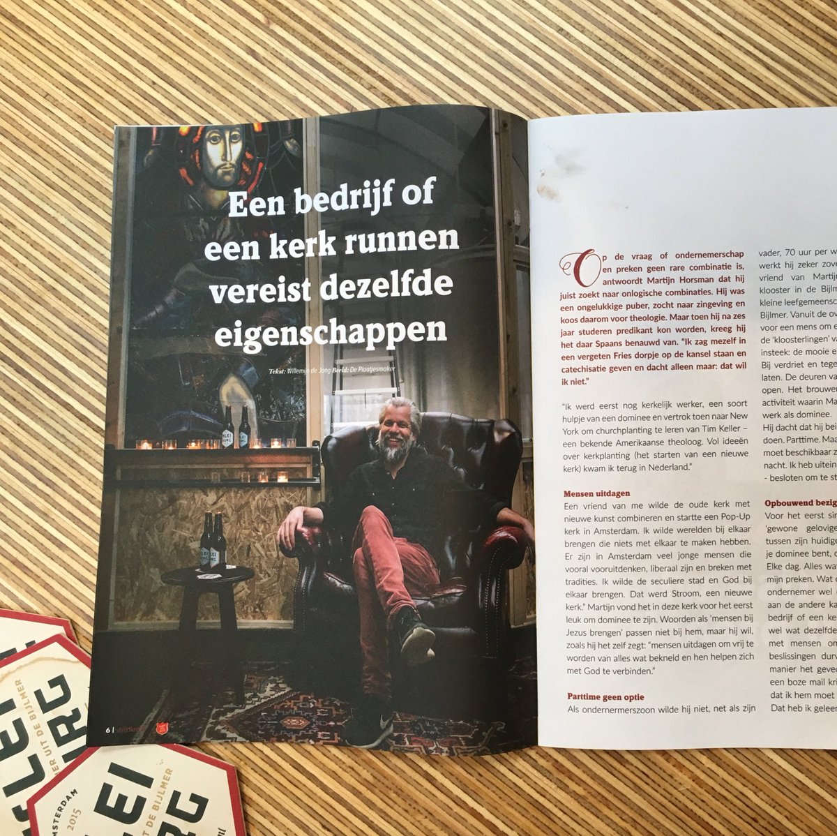 Mooie foto en artikel over Martijn in het blad van <a href="/Legerdesheils/">Leger des Heils</a>. #bijlmerbier #bijlmerinvestering