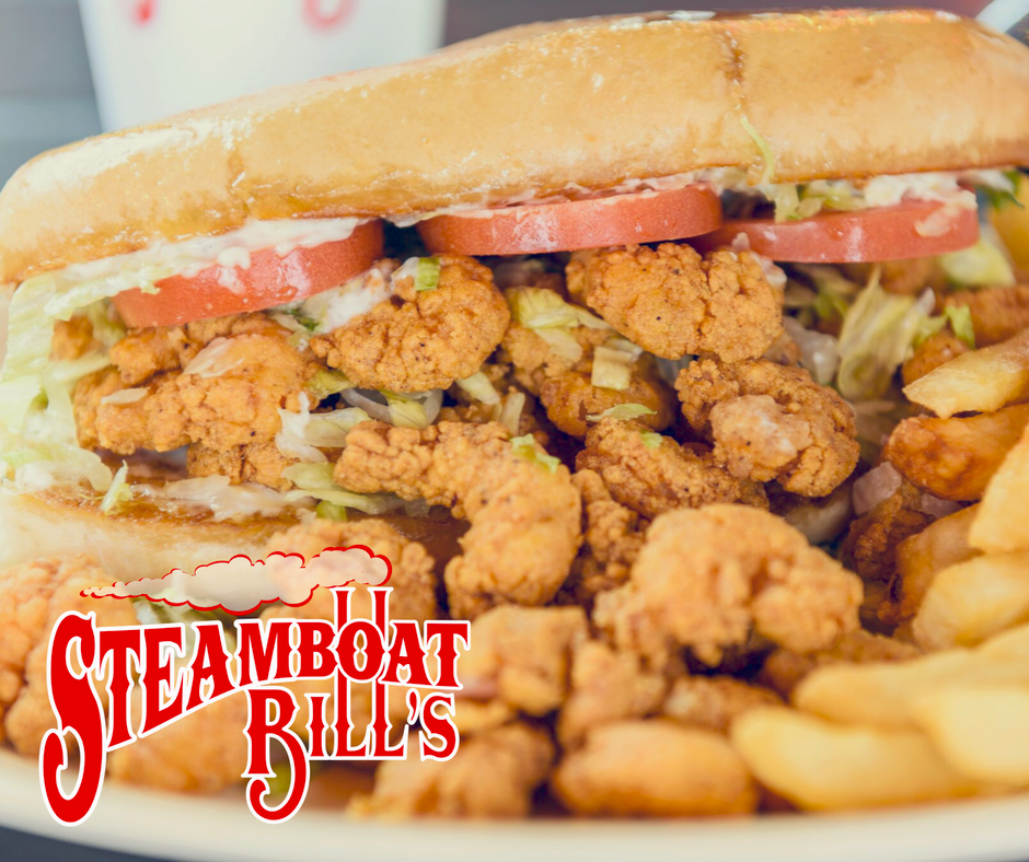 #wednesdaywisdom  "There is no problem that a po'boy can't fix!" #steamboatbills #food #seafoood
