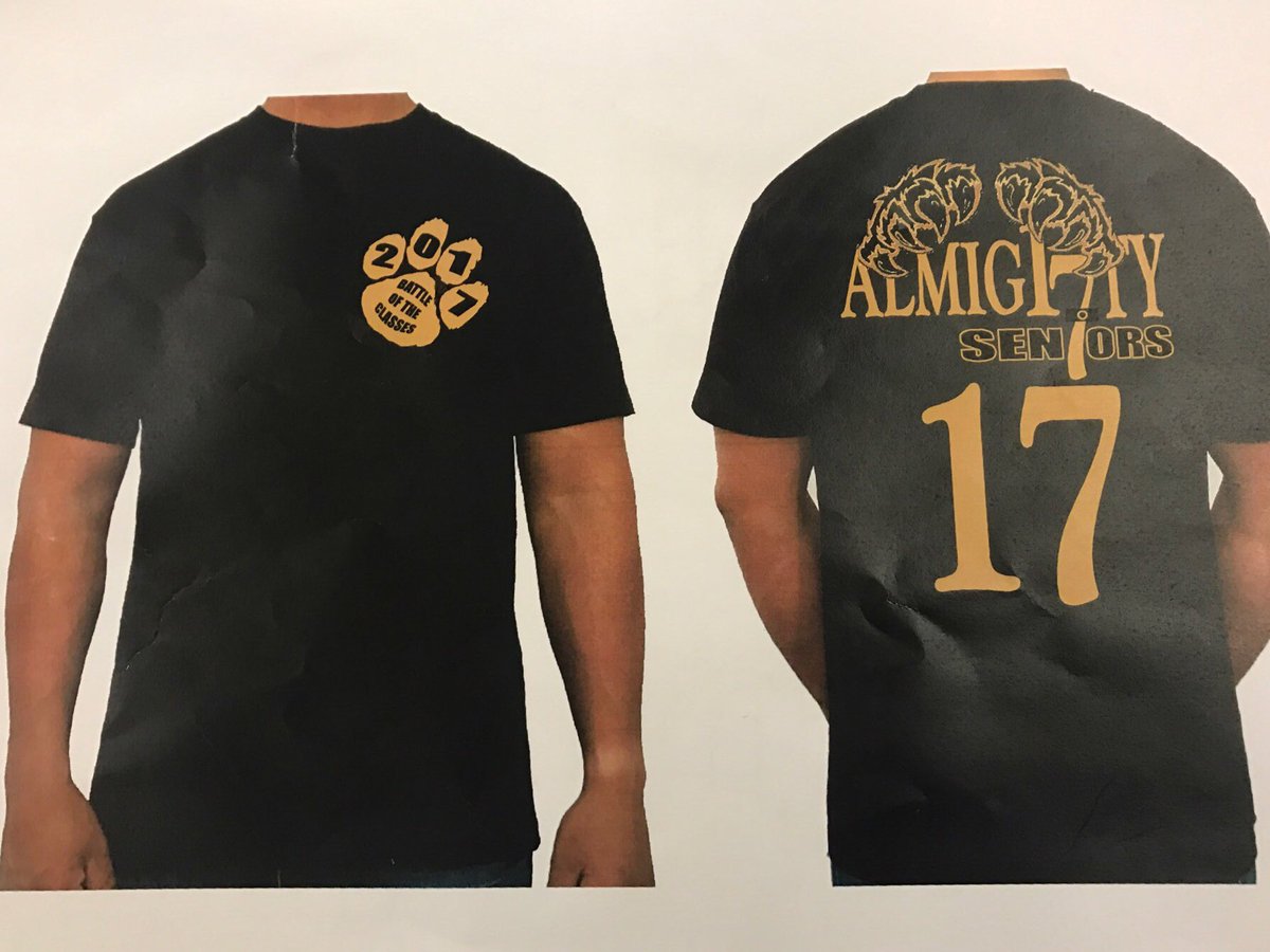 SPHSClass2017's tweet photo. Seniors, tomorrow is the last day to order Battle of the Classes shirts! Only $10 https://t.co/IB6M3IecjR