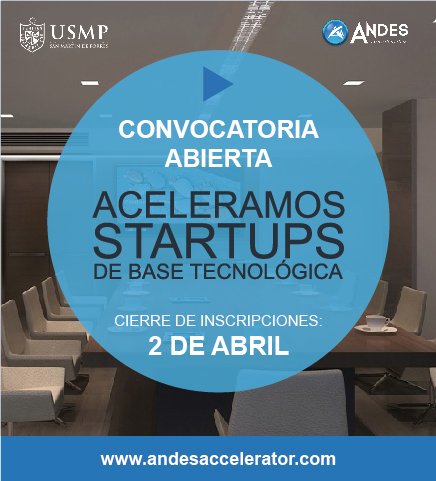 andesacc's tweet photo. Convocatoria. Programa de Aceleración para Startups. Convierte tu proyecto en un emprendimiento de éxito. Informes: https://t.co/UnBfddbKST https://t.co/gCU1NVgNF0