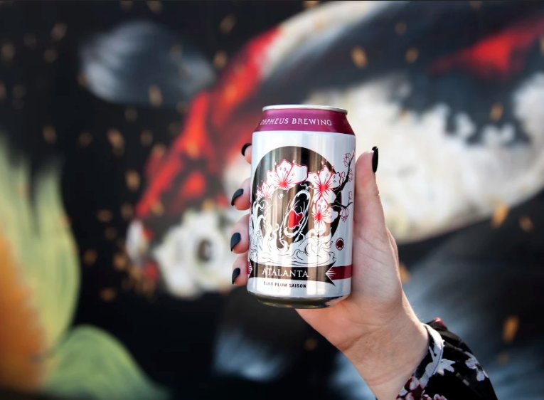 orpheusbrewing's tweet photo. Local artist @risingredlotus captures the fierce flavor and story of an Atalanta in this label design. #dontlookbackOB https://t.co/19a3pyIPWz
