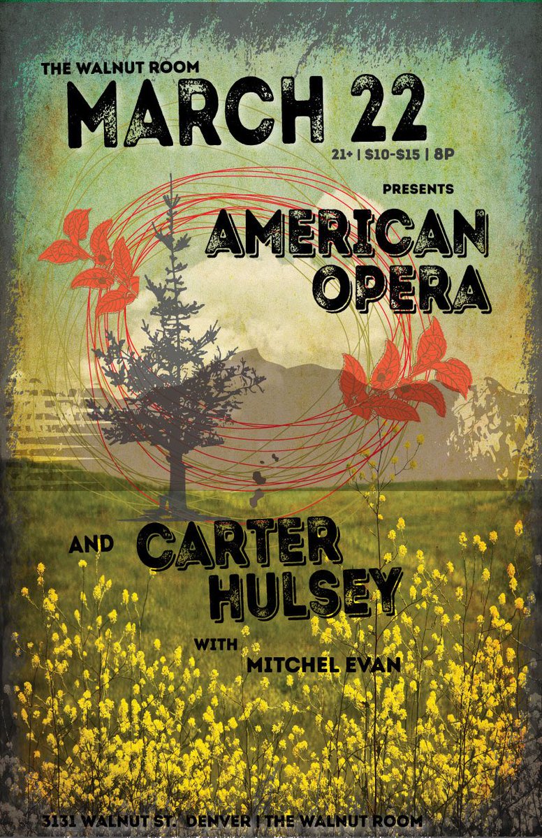 TheWalnutRoom's tweet photo. @AmericanOpera @carterhulsey #mitchelevan - show starts in 2 hours! Be here! #denvermusicscene #denvermusic https://t.co/Uadh6d7LsU