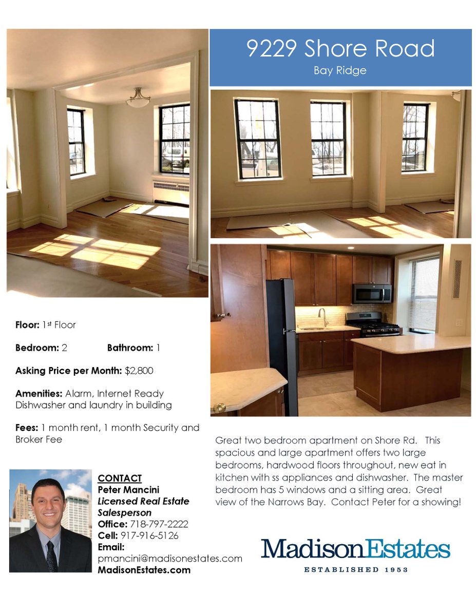 PeterMancini4's tweet photo. #rental #nyc #brooklyn #bayridge #realestate #forrent #shorerd https://t.co/ZCayp9aY3J