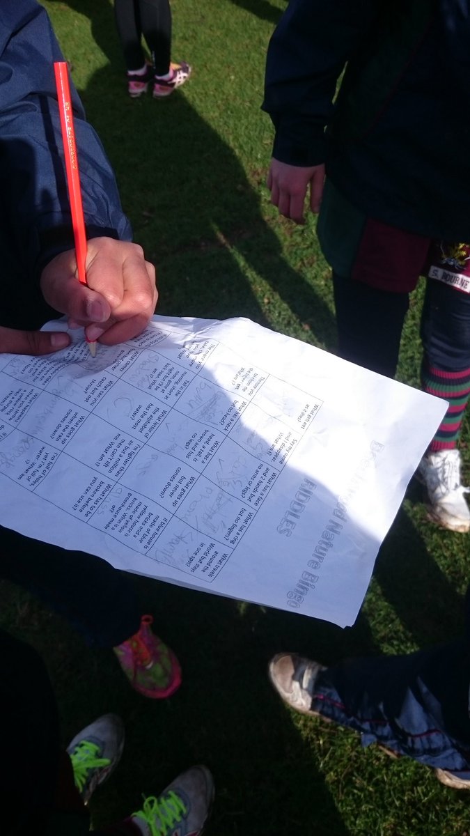 BWPSport's tweet photo. What do you do when your fixture is cancelled?.... Well obviously a House Riddle Bingo Nature Scavenger Hunt! #WoodsFun #FullHouse #Team https://t.co/Do1mjeUvrD