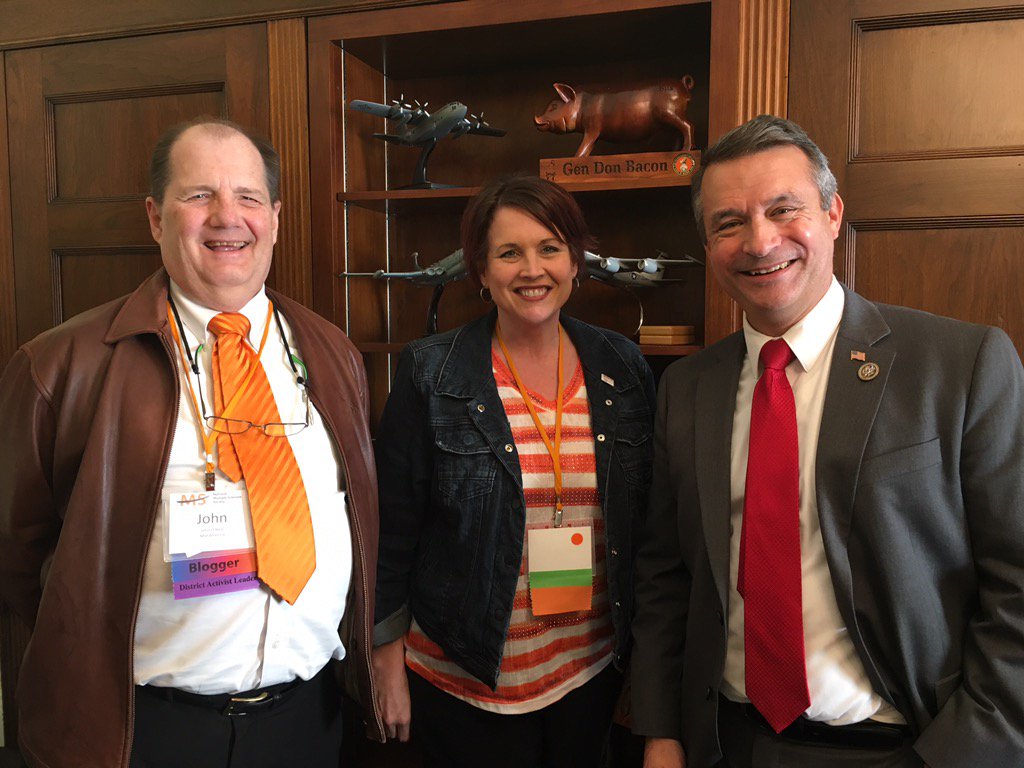 Nice to meet <a href="/RepDonBacon/">Rep. Don Bacon 🇺🇸✈️🏍️⭐️🎖️</a> today during <a href="/mssociety/">National MS Society</a> Public Policy Conference. #MSactivist #accesstomeds #nebraska