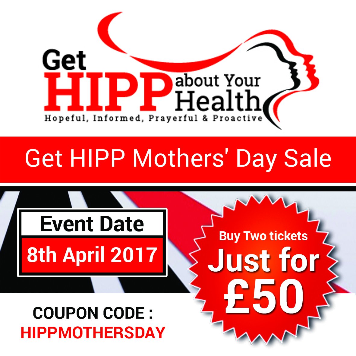 hippabouthealth's tweet image. Buy 2 Tickets for £50 to the Get HIPP about Your Health - Women's Conference on Sat 8th April 2017. Beat #Fibroids #PCOS, #Endometriosis
