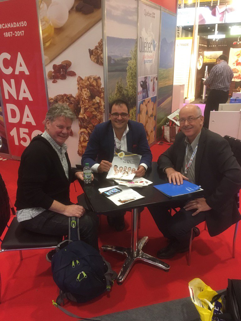 Xtend2global's tweet photo. Thank you @wb_darby for meeting @FromagesCDA  and #FritzKaiser  @IFEexhibition #cheeses #Quebec https://t.co/2IcQQSl2fB