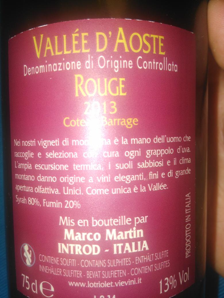superbaccoff's tweet photo. @lotriolet @ValledAosta #rouge 13 #syrah  #fumin garbato e superbo #wine #italia #aosta https://t.co/xSexo8jOiA
