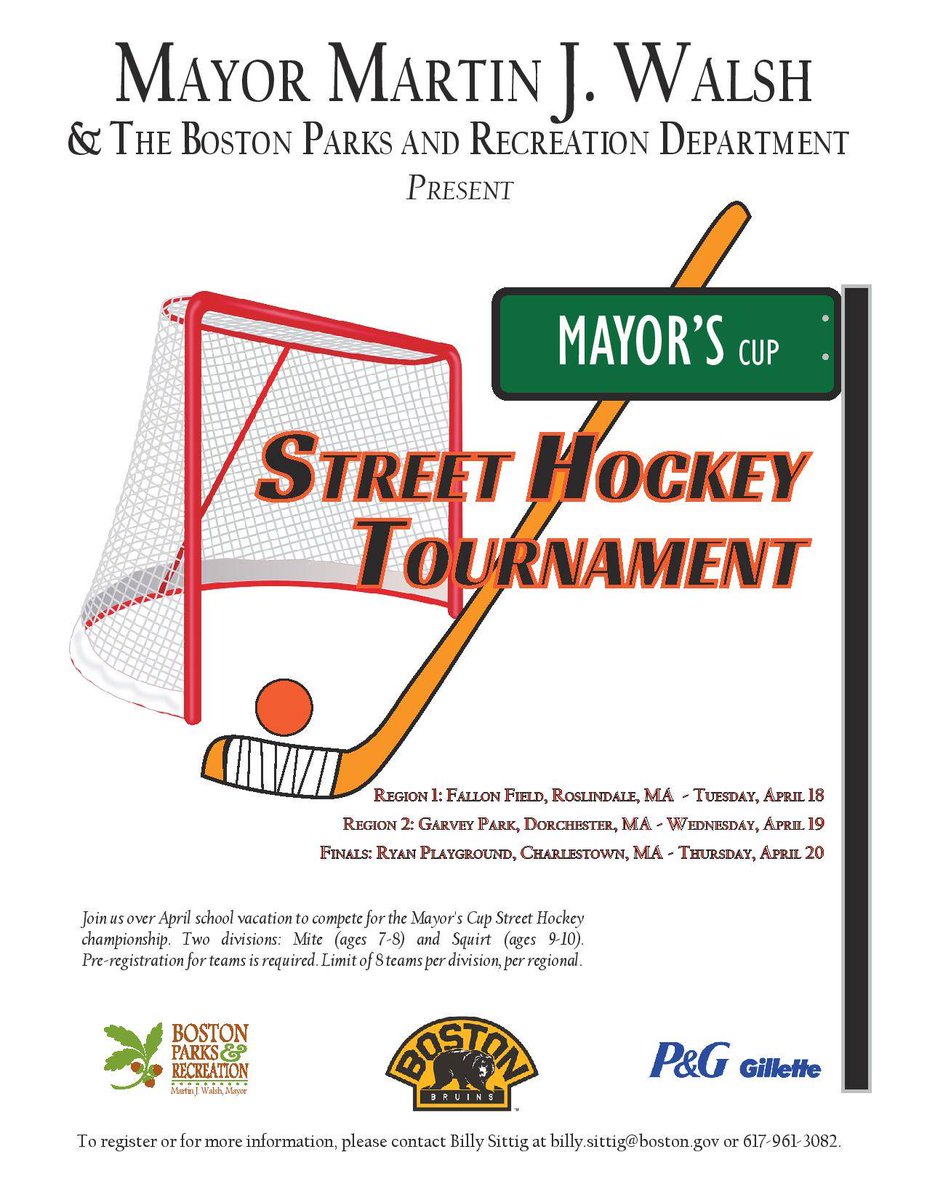 mydorchester's tweet photo. Tomarrow the #MayorsCup #StreetHockey is at Fallon Field! Hit up @CityOfBoston for more info. #Dorchester #MyDot https://t.co/lX0LFchAdW