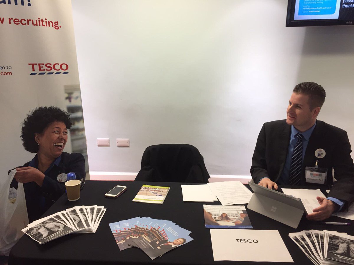 Great day at <a href="/CalderdaleCol/">Calderdale College</a> careers fair looking for new recruits today! <a href="/Tesco/">Tesco</a> 👀
