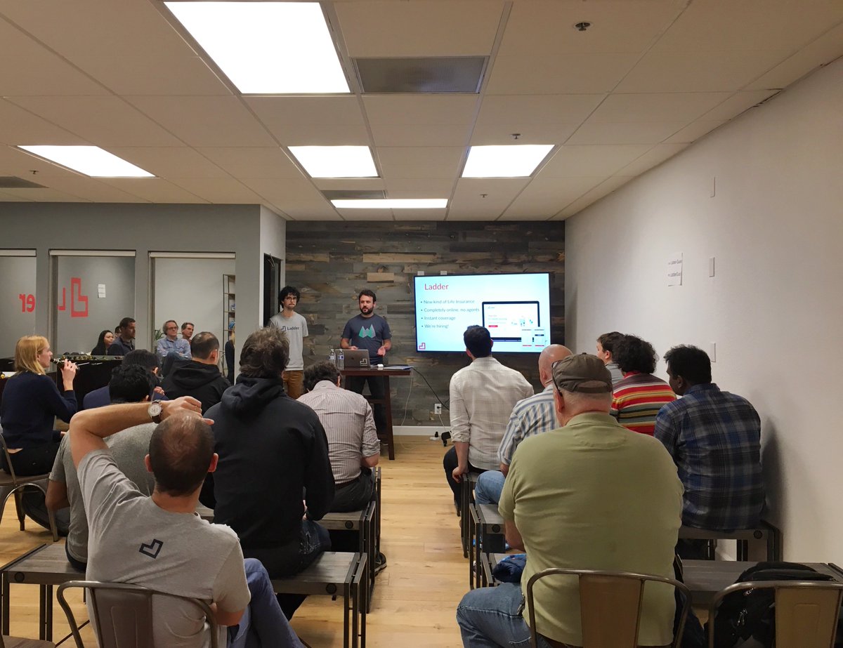 Had a blast hosting the Bay Area #Clojure User Group last night! Thanks for coming to hear @anmonteiro90 &amp; <a href="/mkaplinskiy/">Mike Kaplinskiy</a> speak. #ladderlove