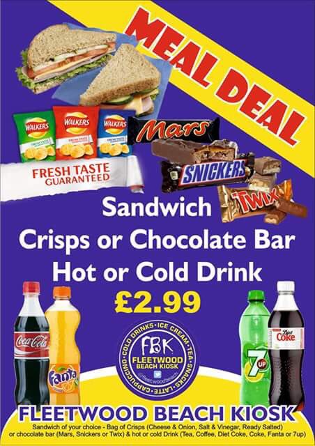 fleetwoodbeach's tweet photo. To celebrate 🎉 our FIRST EVER £2.99 MEAL DEAL we've a special promotion.

Choose any HOT DRINK in your £2.99 MEAL DEAL, enjoy a FREE REFILL! https://t.co/4MwmHT77B3