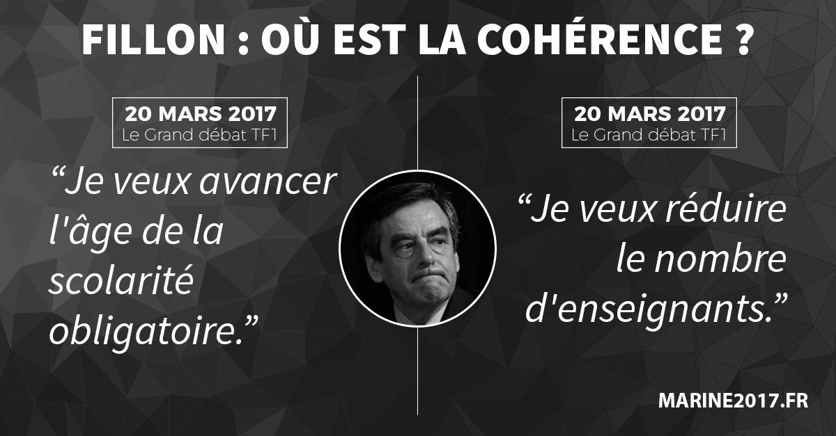 #Fillon Où est la cohérence ? #DébatTF1
#AuNomDuPeuple #Marine2017 #UniteNationale
unitenationale.fr/2017/03/22/fil…