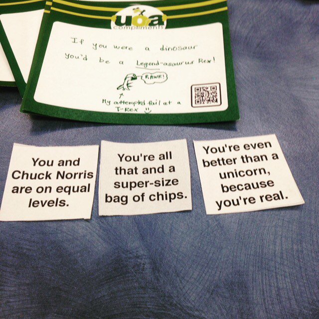 UofACompliments's tweet image. No matter who you are we're sure we've a compliment that'll make you laugh #HappyWednesday #ualberta #onedayatatime